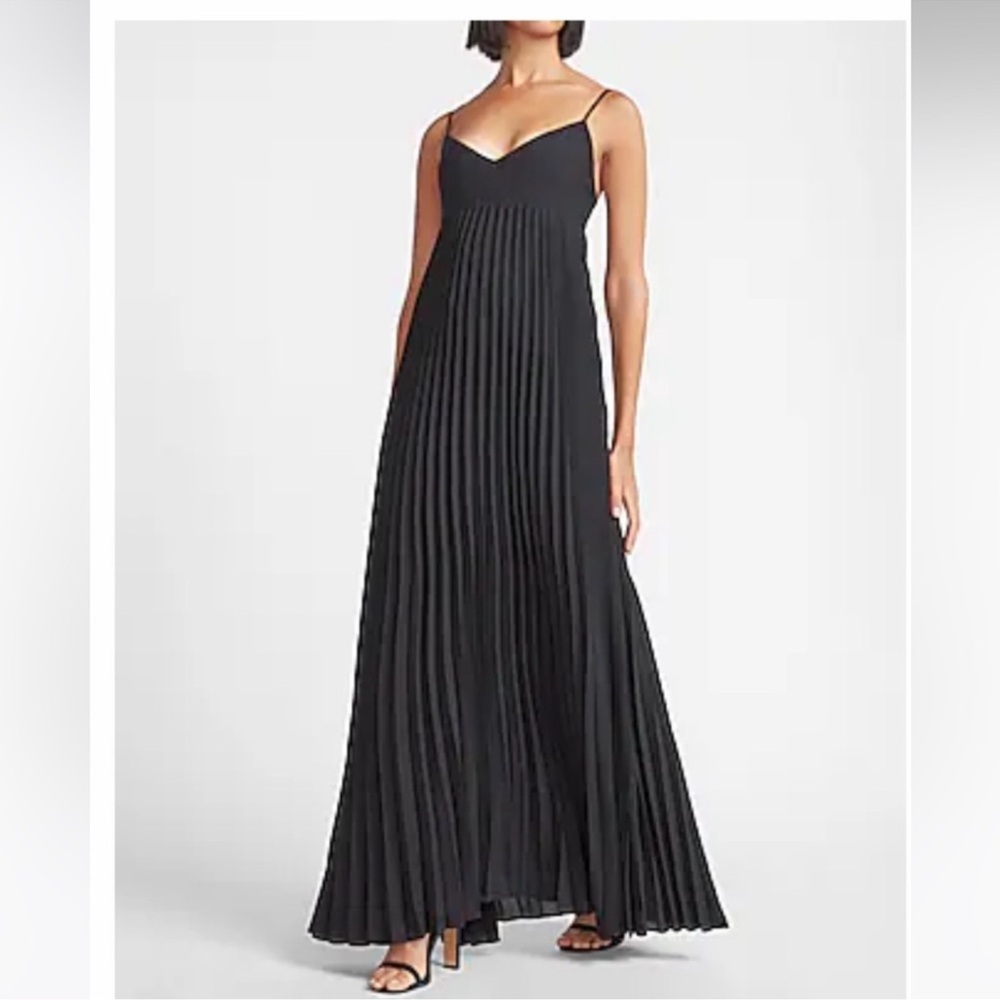 Express Black Pleated Maxi Dress